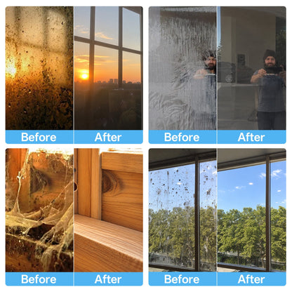 IEY®🛻All-In-One Magnetic Glass Cleaner — Dual-Side Cleaning, Washable Pads & Versatile Home and Car Use | One Kit. Cleaner Glass. Less Effort. 💎